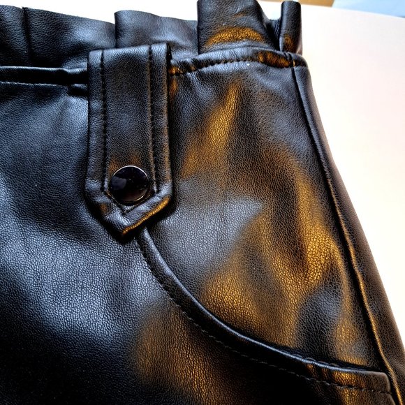 ZARA FAUX LEATHER PLEATED MINI skirt Sz Small *NO BELT* ACADEMIA PREPPY ROCK NWT - Picture 8 of 16